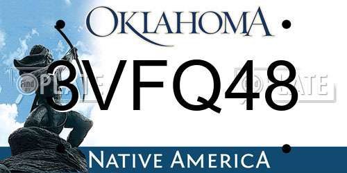 3VFQ48 Oklahoma License Plate