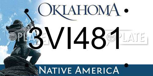 3VI481 Oklahoma License Plate