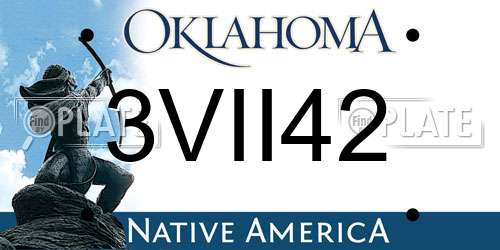 3VII42 Oklahoma License Plate