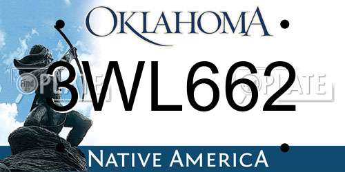 3WL662 Oklahoma License Plate