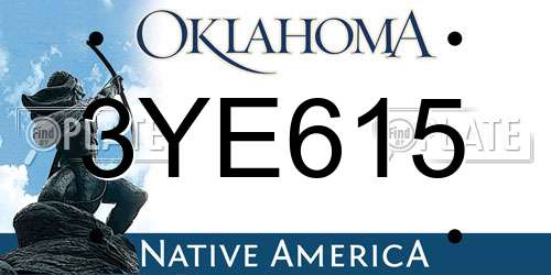 3YE615 Oklahoma License Plate