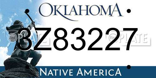 3Z83227 Oklahoma License Plate