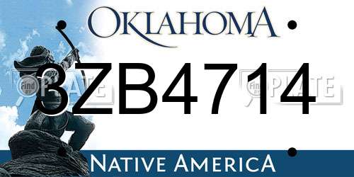 3ZB4714 Oklahoma License Plate
