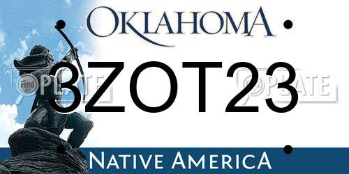 3ZOT23 Oklahoma License Plate
