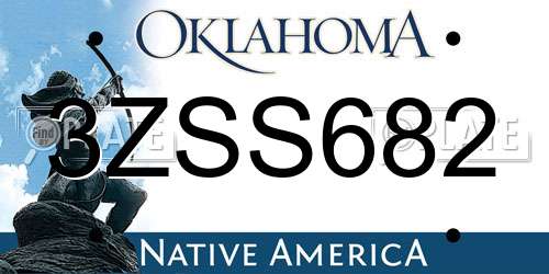 3ZSS682 Oklahoma License Plate