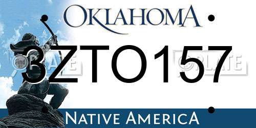 3ZTO157 Oklahoma License Plate