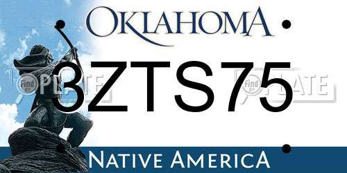 3ZTS75 Oklahoma License Plate