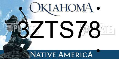 3ZTS78 Oklahoma License Plate