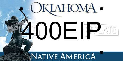 400EIP Oklahoma License Plate