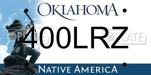 400LRZ Oklahoma License Plate