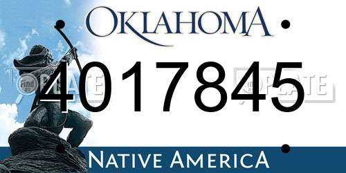 4017845 Oklahoma License Plate