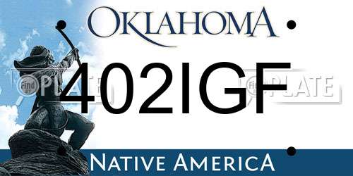 402IGF Oklahoma License Plate