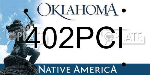 402PCI Oklahoma License Plate