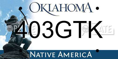 403GTK Oklahoma License Plate
