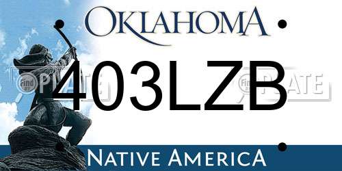 403LZB Oklahoma License Plate