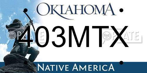 403MTX Oklahoma License Plate