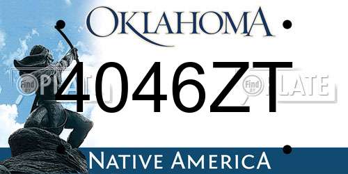 4046ZT Oklahoma License Plate