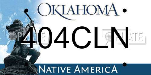 404CLN Oklahoma License Plate
