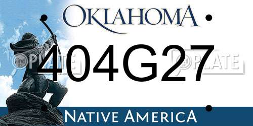 404G27 Oklahoma License Plate