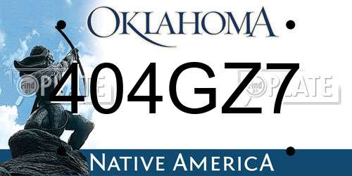 404GZ7 Oklahoma License Plate
