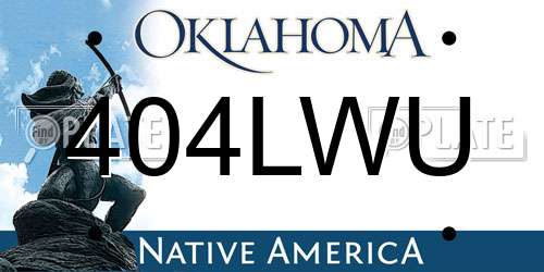 404LWU Oklahoma License Plate