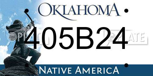 405B24 Oklahoma License Plate