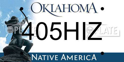 405HIZ Oklahoma License Plate