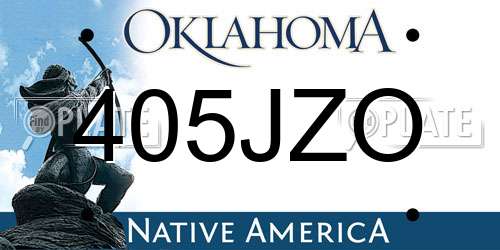 405JZO Oklahoma License Plate