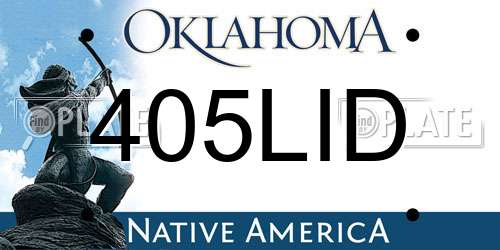405LID Oklahoma License Plate