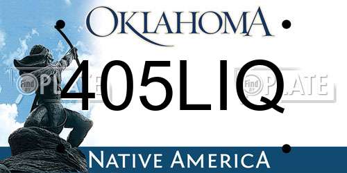 405LIQ Oklahoma License Plate