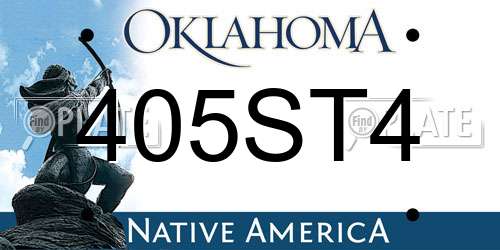 405ST4 Oklahoma License Plate