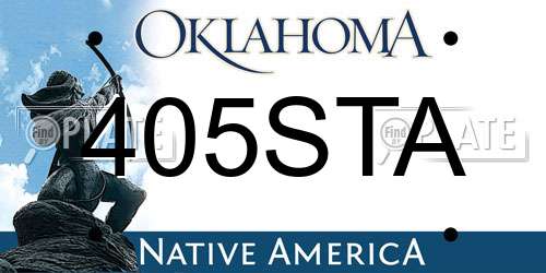 405STA Oklahoma License Plate