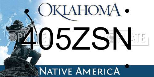405ZSN Oklahoma License Plate