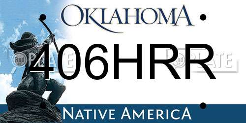406HRR Oklahoma License Plate