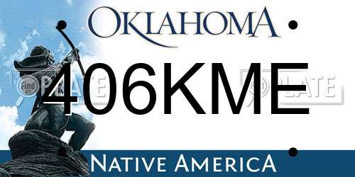 406KME Oklahoma License Plate