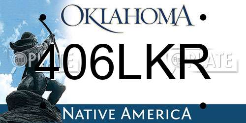 406LKR Oklahoma License Plate