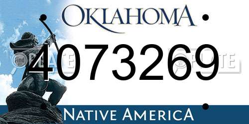 4073269 Oklahoma License Plate