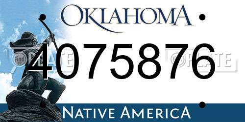 4075876 Oklahoma License Plate