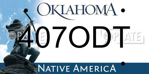 407ODT Oklahoma License Plate