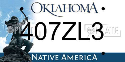 407ZL3 Oklahoma License Plate