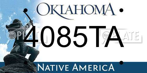 4085TA Oklahoma License Plate