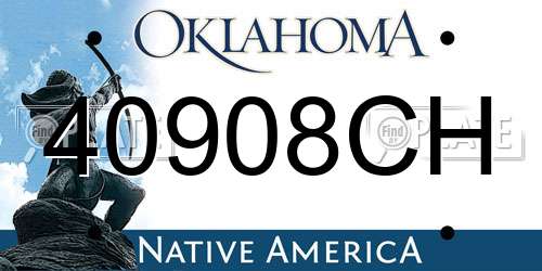 40908CH Oklahoma License Plate