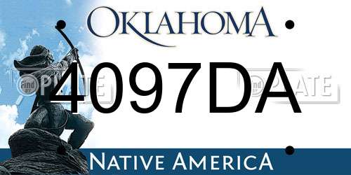 4097DA Oklahoma License Plate