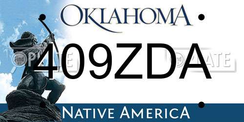 409ZDA Oklahoma License Plate