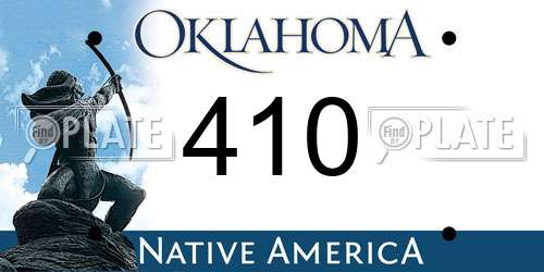 410 Oklahoma License Plate