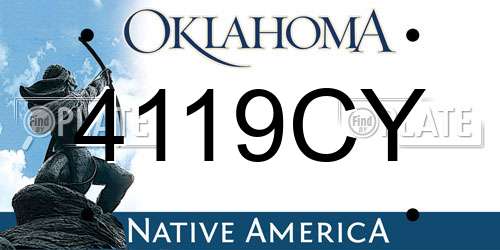 4119CY Oklahoma License Plate