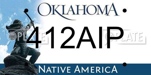 412AIP Oklahoma License Plate