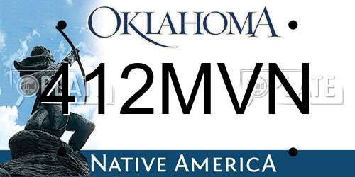 412MVN Oklahoma License Plate