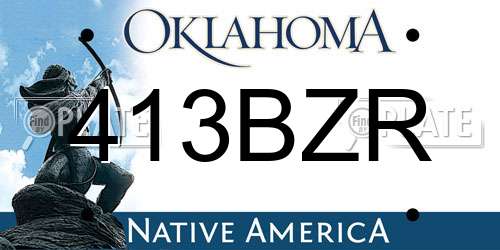 413BZR Oklahoma License Plate