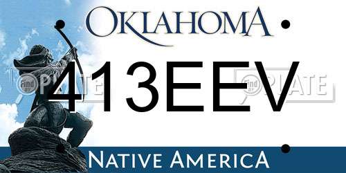 413EEV Oklahoma License Plate